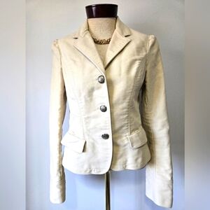 RALPH LAUREN RUGBY Cream Cotton Blazer Jacket. Size 8